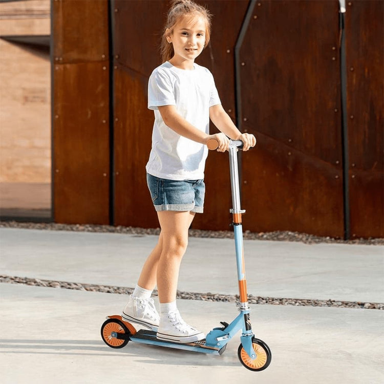 Xq max xq étape max pliable avec frein à pied bleu et orange