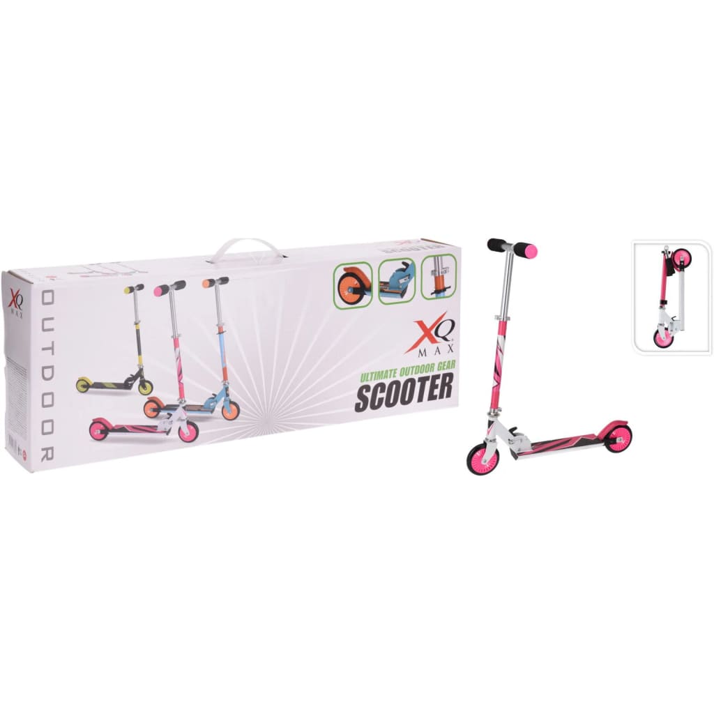 Xq max xq étape max pliable avec frein à pied rose et blanc