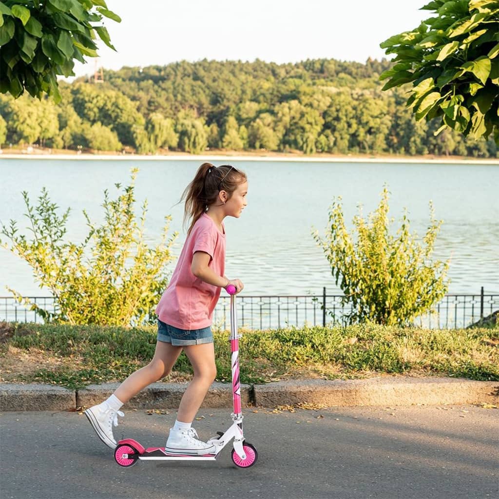 Xq max xq étape max pliable avec frein à pied rose et blanc