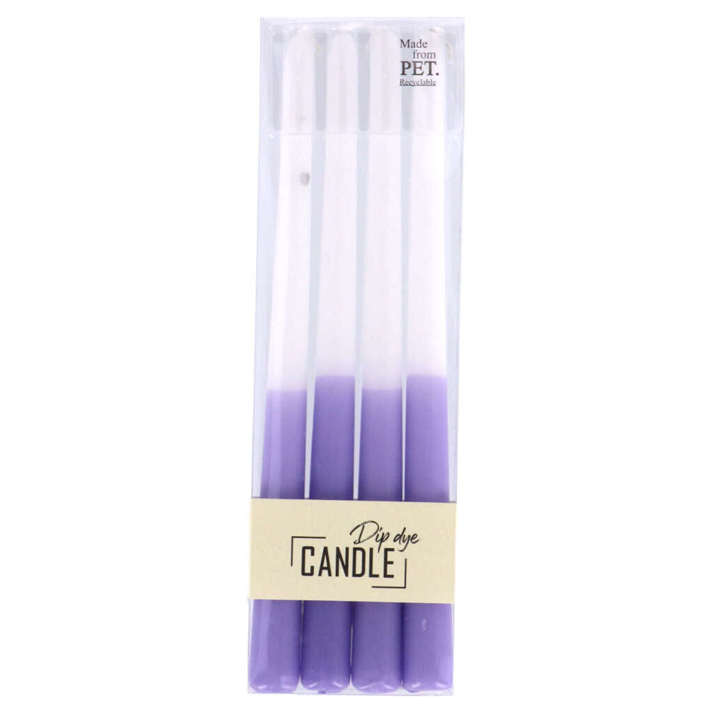 Autres marques Dip Dye Candle cire lilas 30,5x2,2 cm 4 pièces
