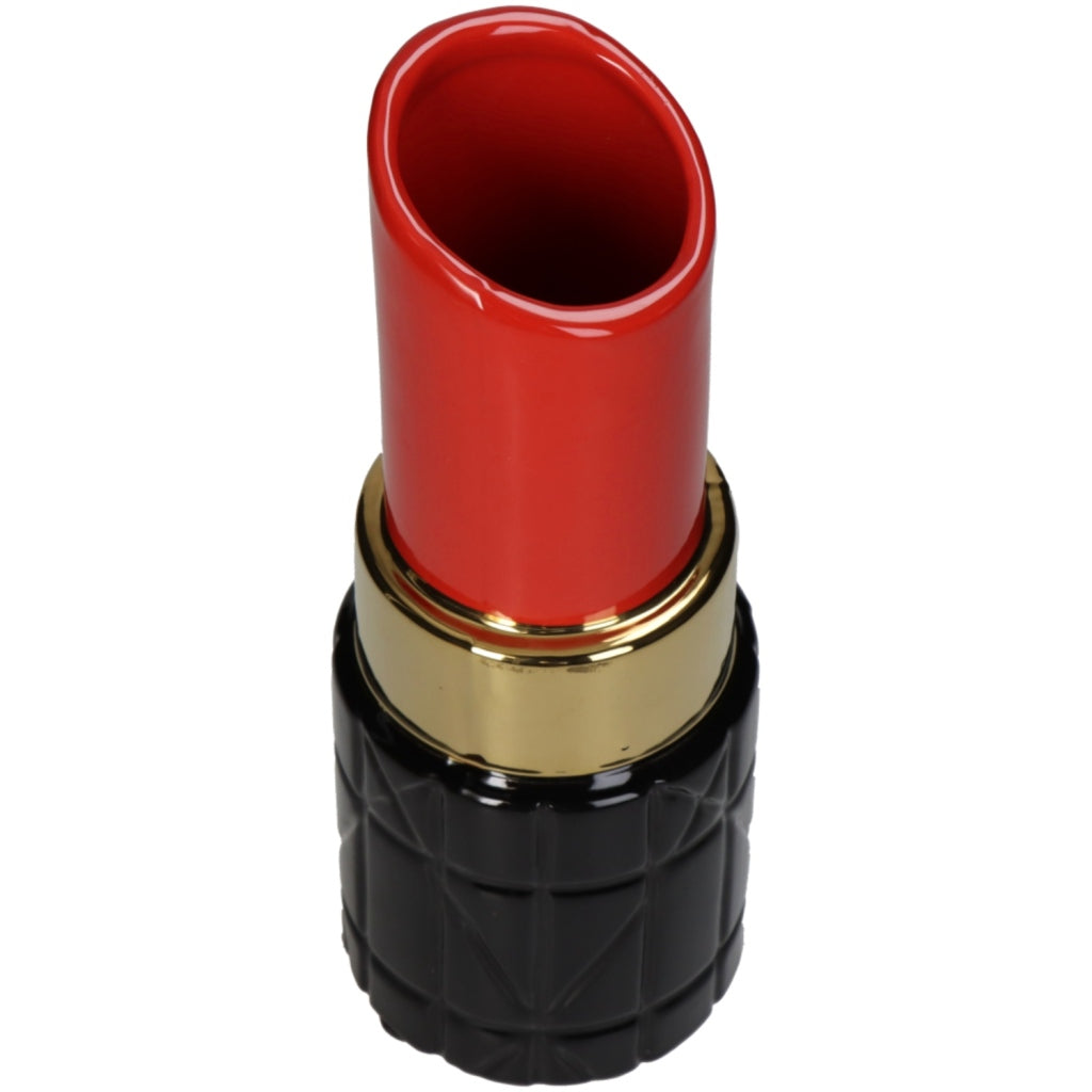 Autres marques Vase à lèvres 10x10x27 cm rouge noir