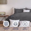 Dix cate coton satin lits-jumeaux housse de couverture de couverture 240x200 220 cm anthracite