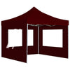 Vidaxl PartyTent pliable avec des murs 3x3 m de vin en aluminium rouge