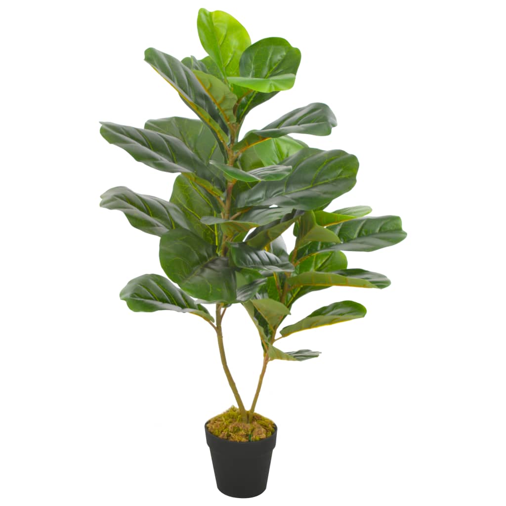 Vidaxl Plant artificiel avec plante à feuilles violettes en pot 90 cm vert