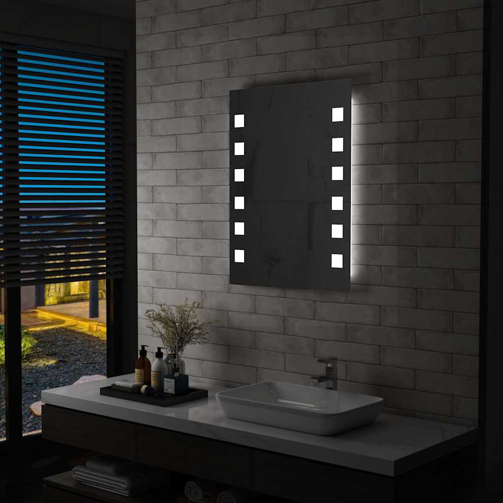 Miroir de salle de bain Vidaxl LED 60x80 cm