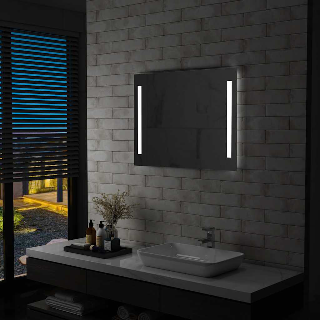 Miroir de salle de bain Vidaxl LED 80x60 cm