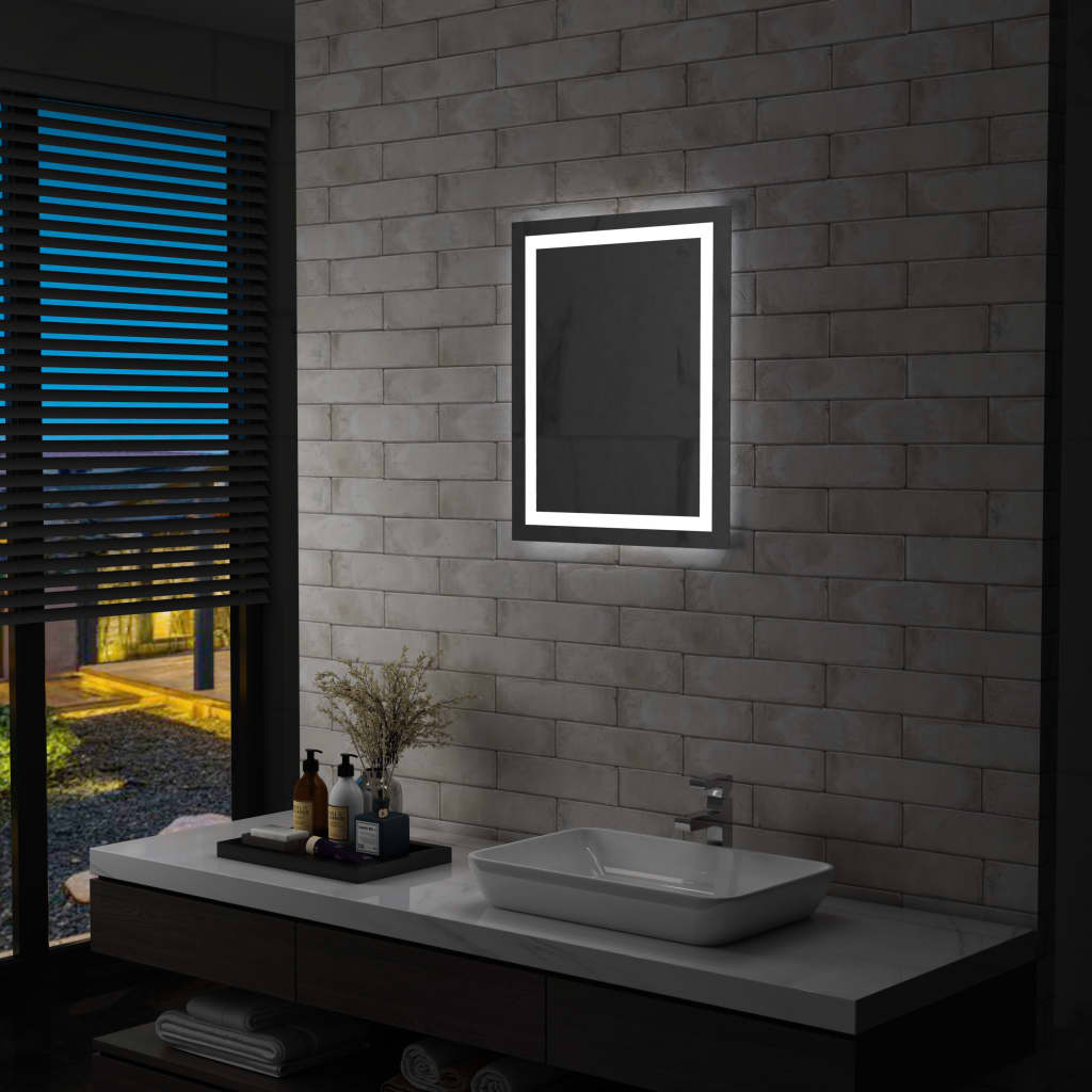 Miroir de salle de bain Vidaxl LED avec capteur tactile 50x60 cm