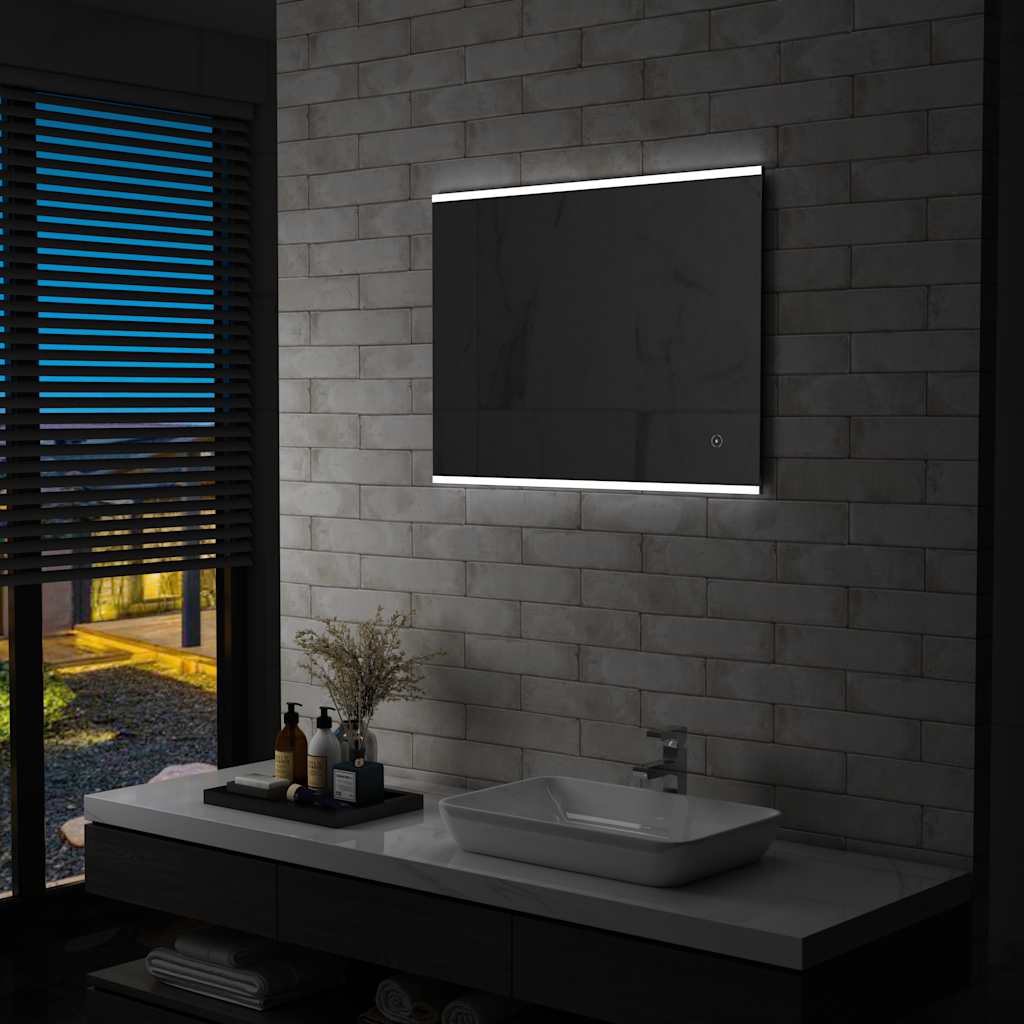 Miroir de salle de bain Vidaxl LED avec capteur tactile 80x60 cm