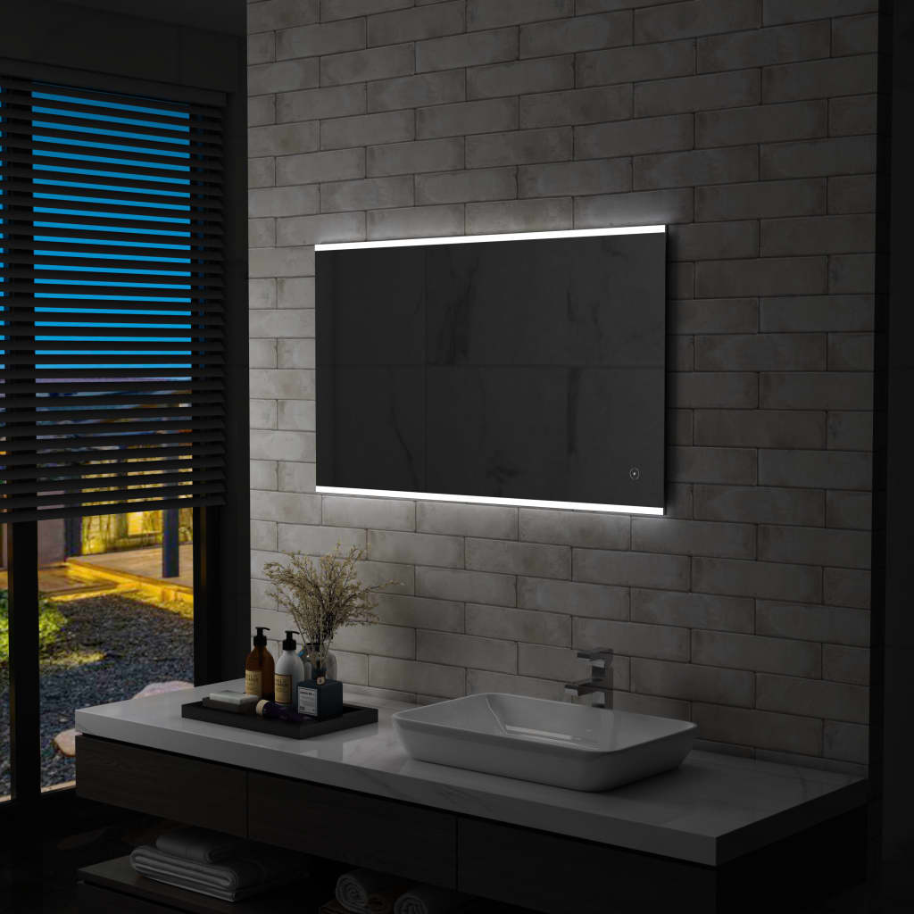 Miroir de salle de bain Vidaxl LED avec capteur tactile 100x60 cm