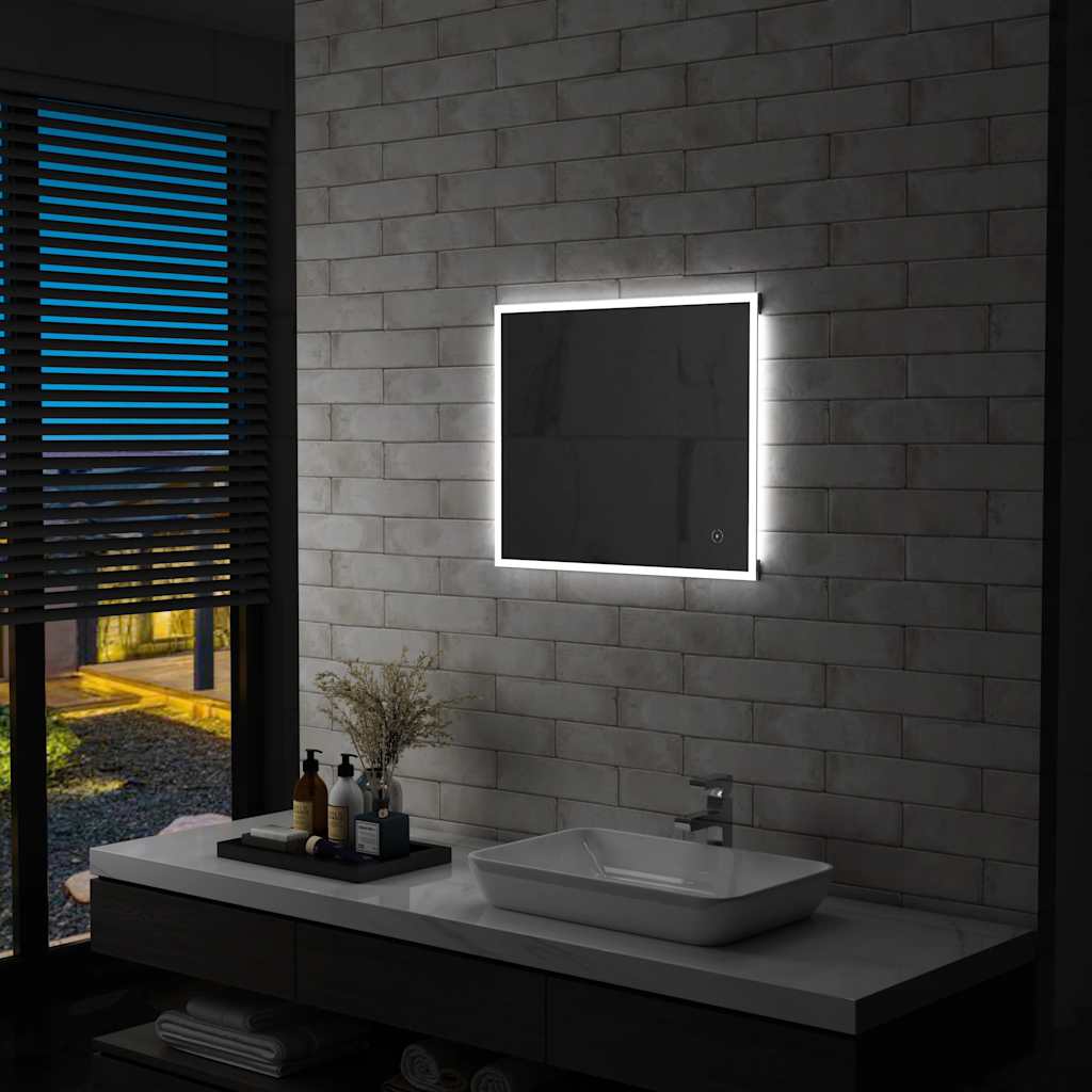 Miroir de salle de bain Vidaxl LED avec capteur tactile 60x50 cm
