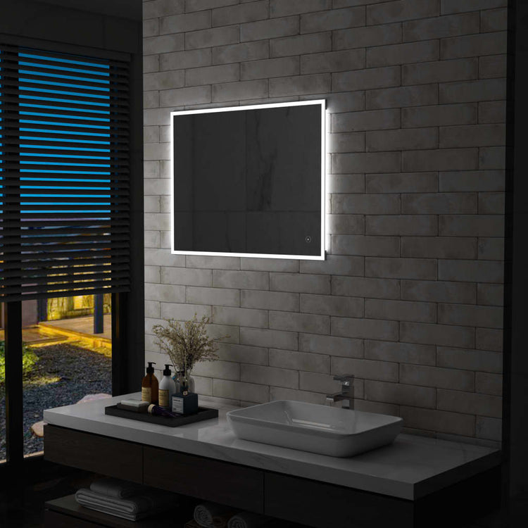 Miroir de salle de bain Vidaxl LED avec capteur tactile 80x60 cm