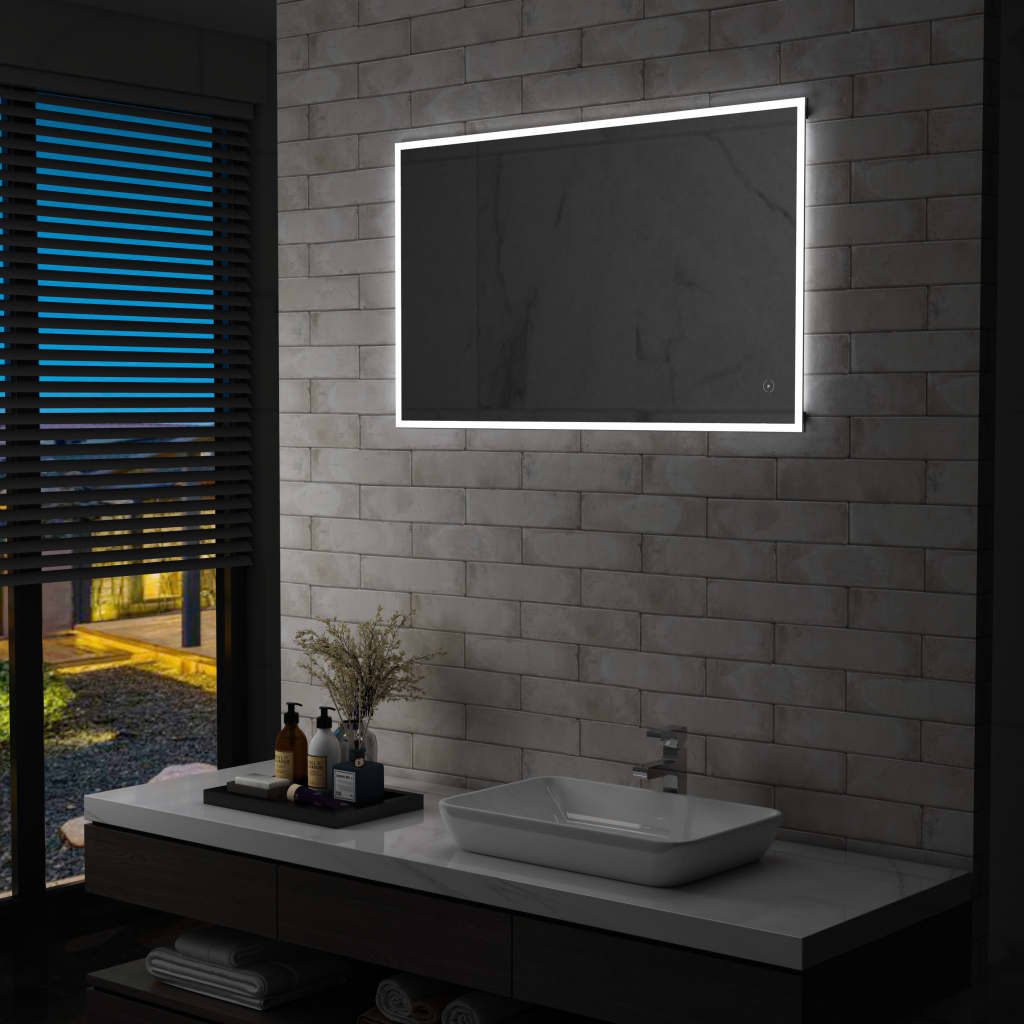 Miroir de salle de bain Vidaxl LED avec capteur tactile 100x60 cm