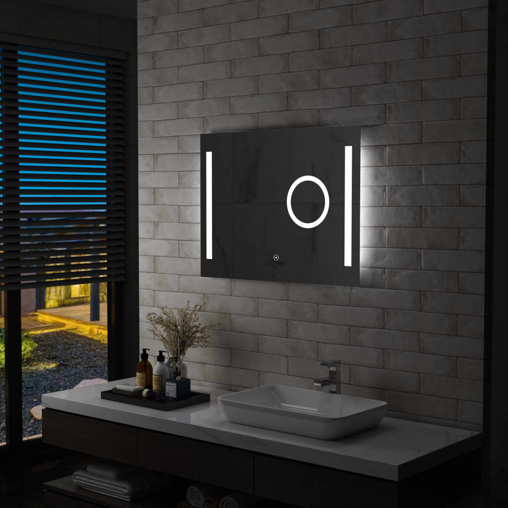 Miroir de salle de bain Vidaxl LED avec capteur tactile 80x60 cm