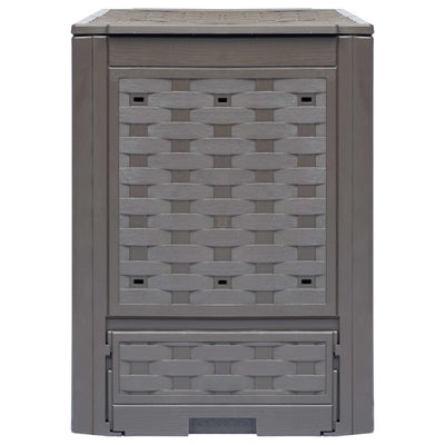 VIDAXL COMPOST BIN 300 L 60X60X83 CM BRUN-ROTAN PLASTIQUE