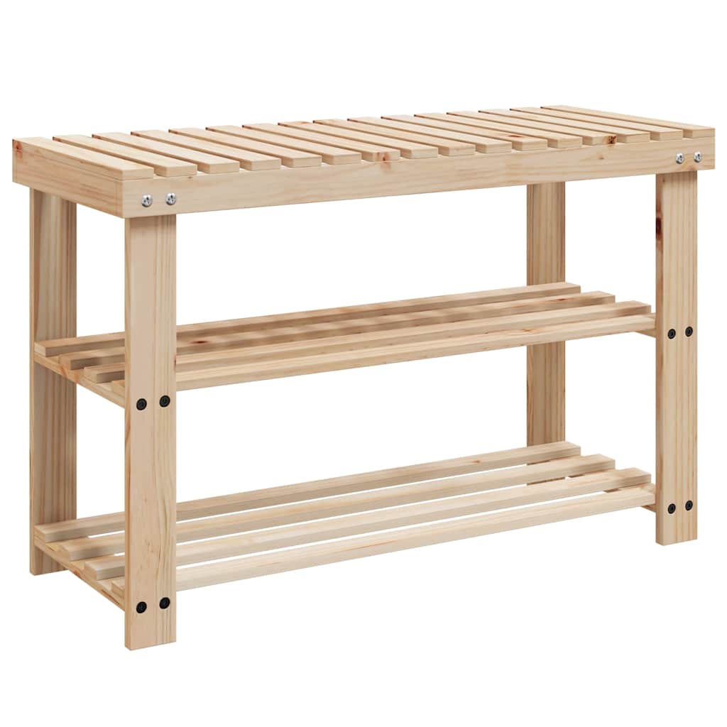 Racks de chaussures Vidaxl avec canapé 2 pc en bois massif