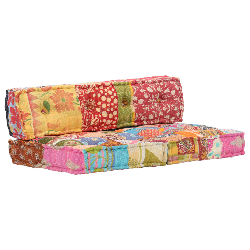 Vidaxl Pouf tissu patchwork