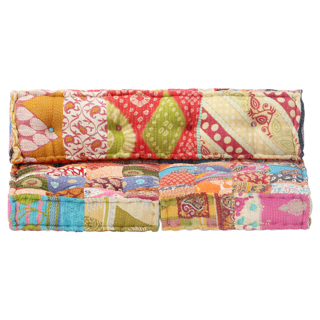 Vidaxl Pouf tissu patchwork