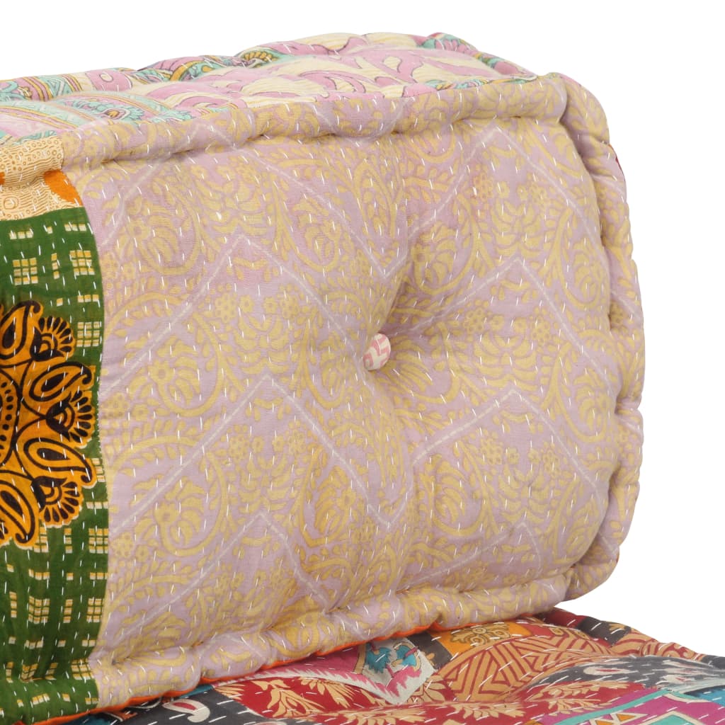 Vidaxl Pouf tissu patchwork