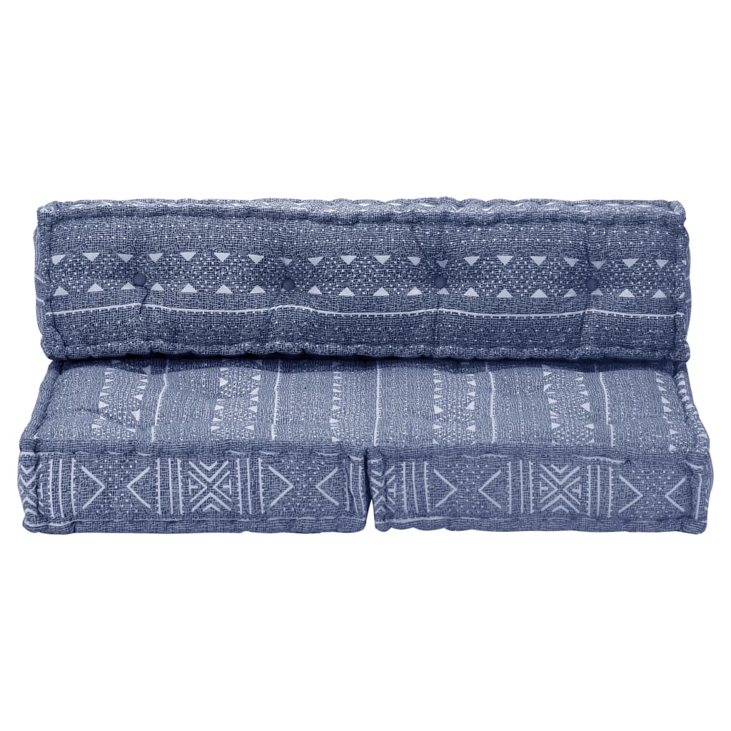 Vidaxl pouf tissu indigo