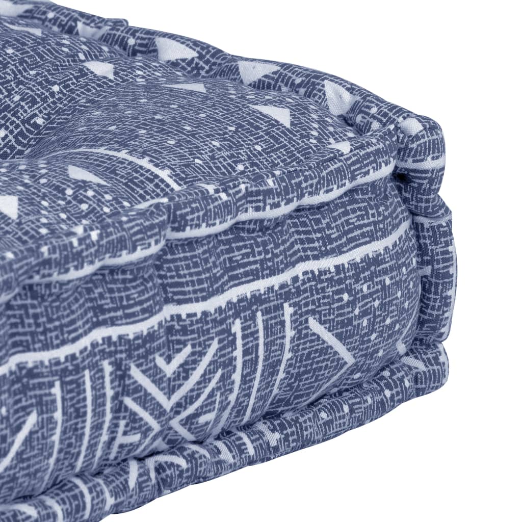 Vidaxl pouf tissu indigo
