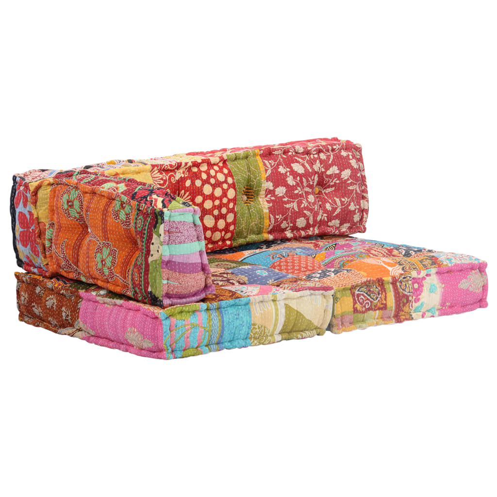 Vidaxl Pouf tissu patchwork