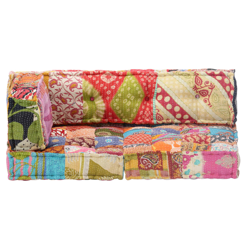 Vidaxl Pouf tissu patchwork