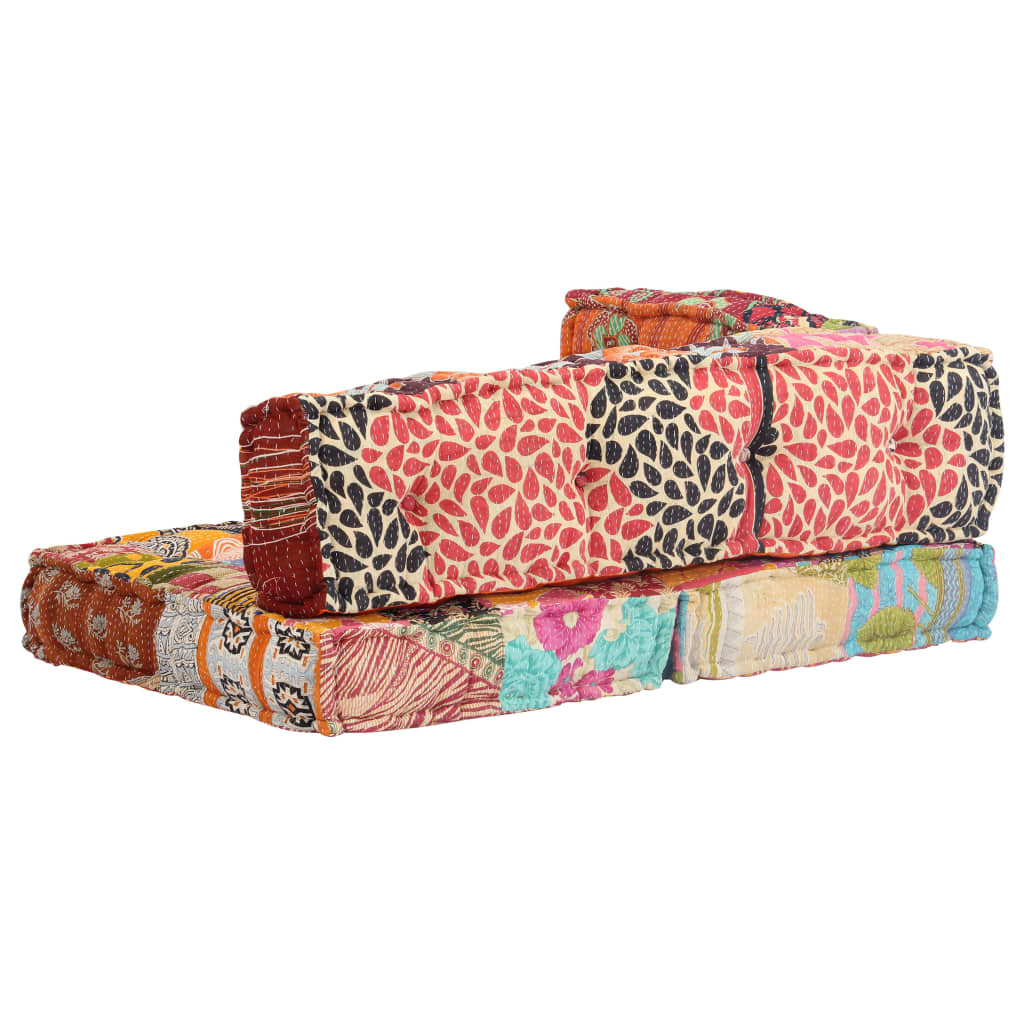 Vidaxl Pouf tissu patchwork