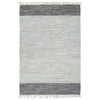 Vidaxl tapis Chindi Hand - tissé 160x230 cm en cuir gris