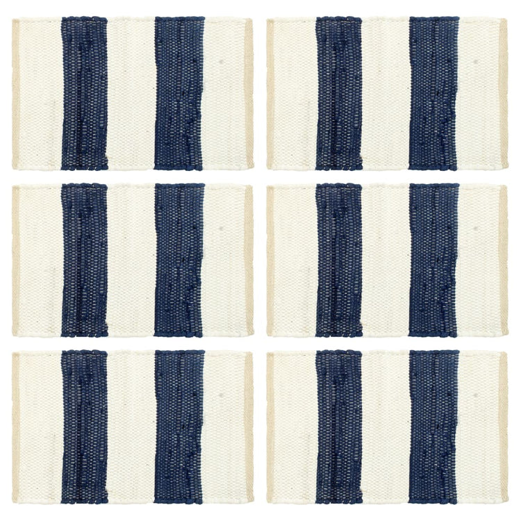 Vidaxl Placemats 6 St Chindi rayé 30x45 cm bleu et blanc