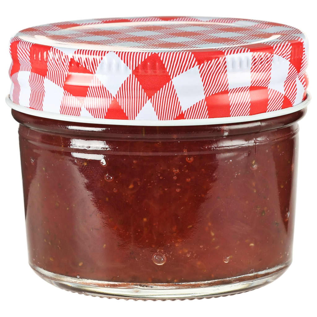 VIDAXL JAMS JARS avec couvercles rouges 24 st 110 ml de verre