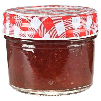 VIDAXL JAMS JARS avec couvercles rouges 24 st 110 ml de verre
