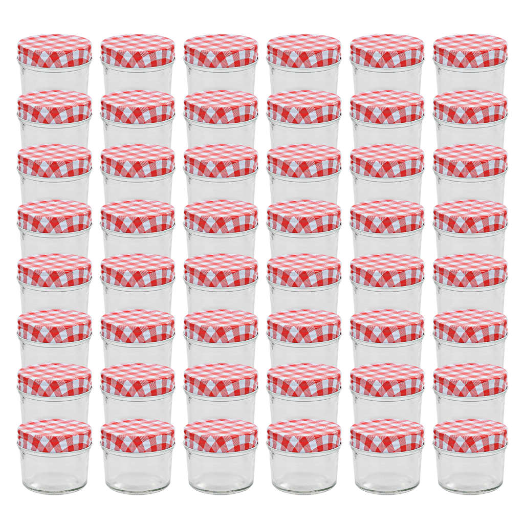 Vidaxl Jams de confiture avec couvercles rouges 48 st 110 ml de verre