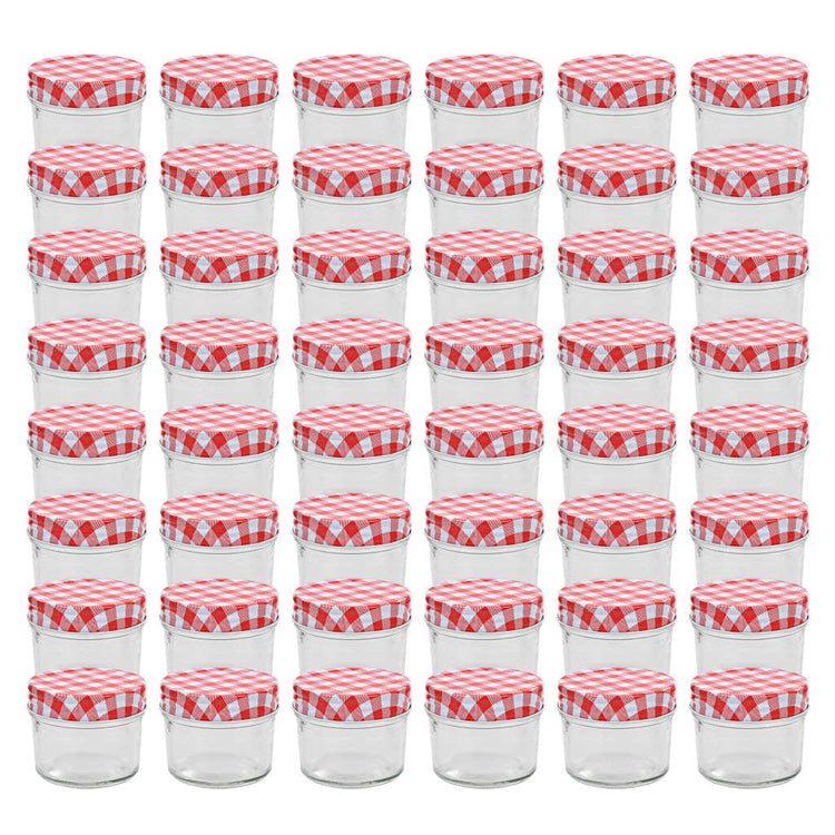 Vidaxl Jams de confiture avec couvercles rouges 48 st 110 ml de verre