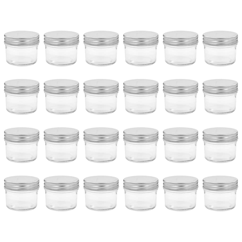 Vidaxl Jams de confiture avec couvercles de couleur argentée 24 st 110 ml de verre