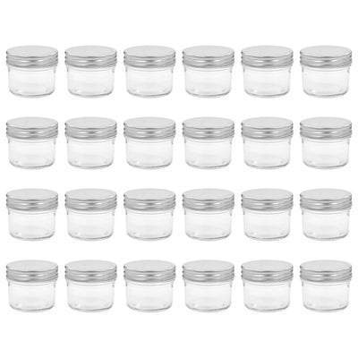 Vidaxl Jams de confiture avec couvercles de couleur argentée 24 st 110 ml de verre