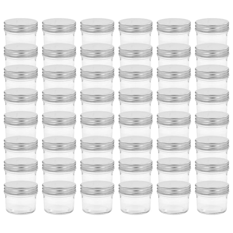 Pots de confiture Vidaxxl avec couvercles argentés 48 pcs 110 ml verre