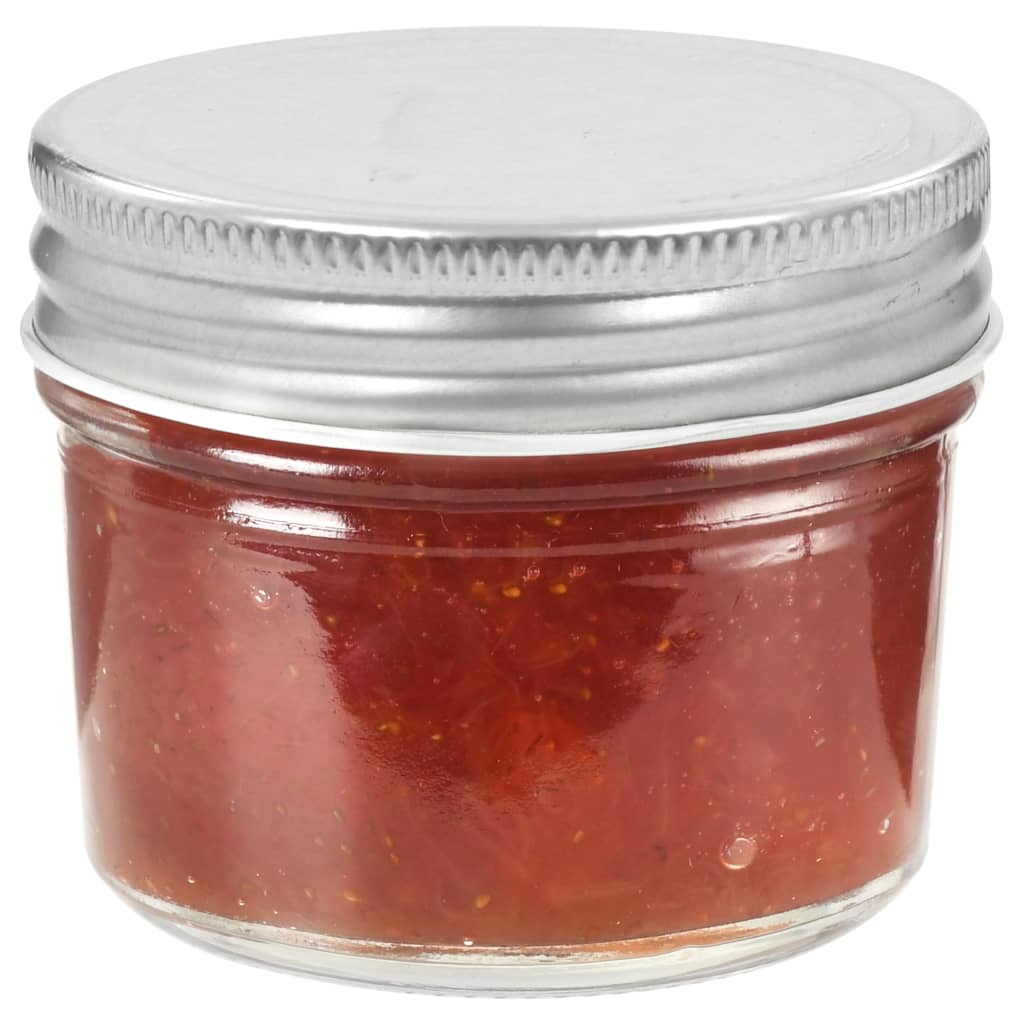 Pots de confiture Vidaxxl avec couvercles argentés 96 pcs 110 ml verre