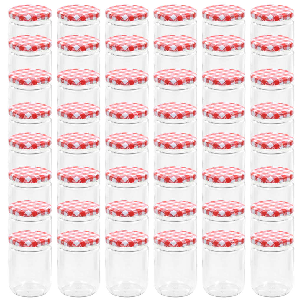 Vidaxl Jams Jars avec couvercles rouges 48 PCS 230 ml de verre