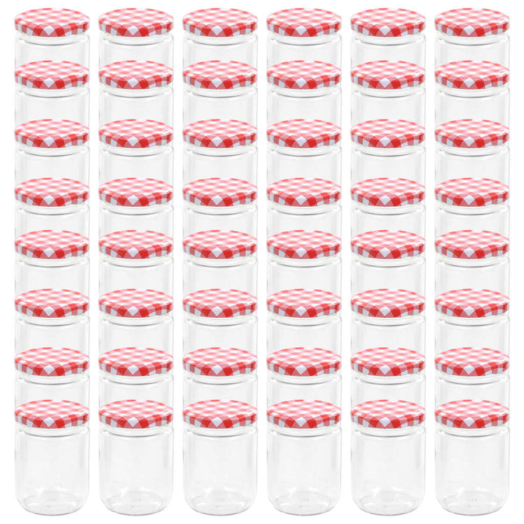 Vidaxl Jams Jars avec couvercles rouges 48 PCS 230 ml de verre