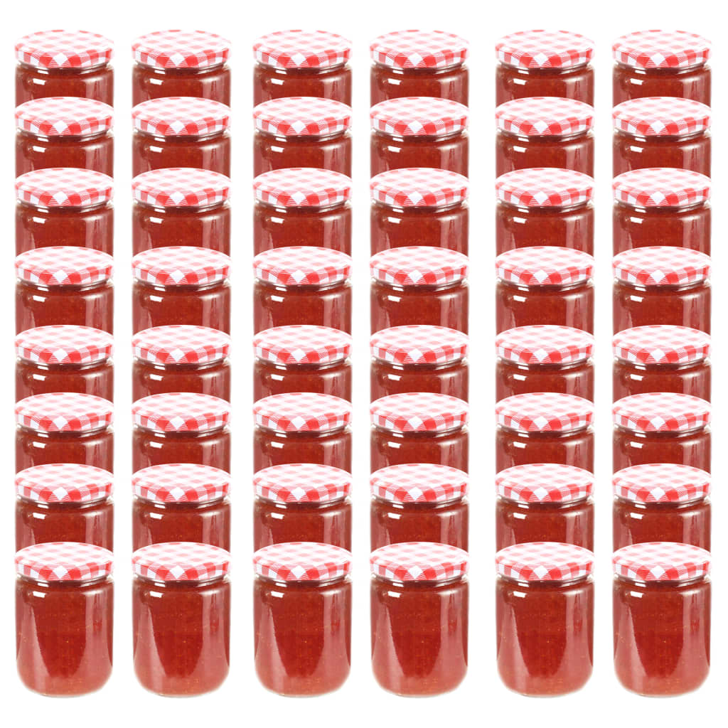 Vidaxl Jams Jars avec couvercles rouges 48 PCS 230 ml de verre