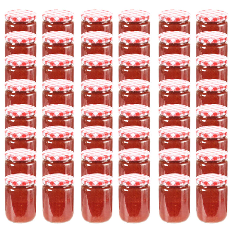 Vidaxl Jams Jars avec couvercles rouges 48 PCS 230 ml de verre