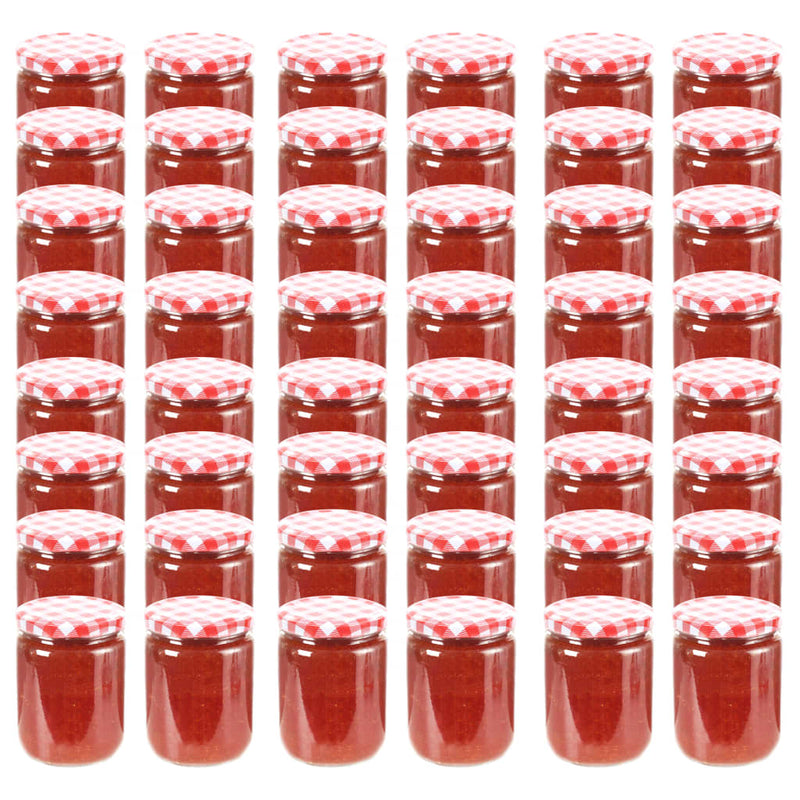 Vidaxl Jams Jars avec couvercles rouges 48 PCS 230 ml de verre