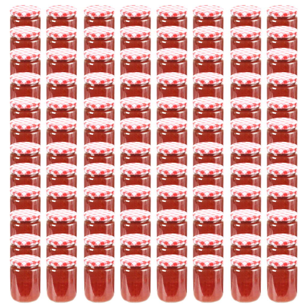 Vidaxl Jams Jars avec couvercles rouges 96 st 230 ml de verre