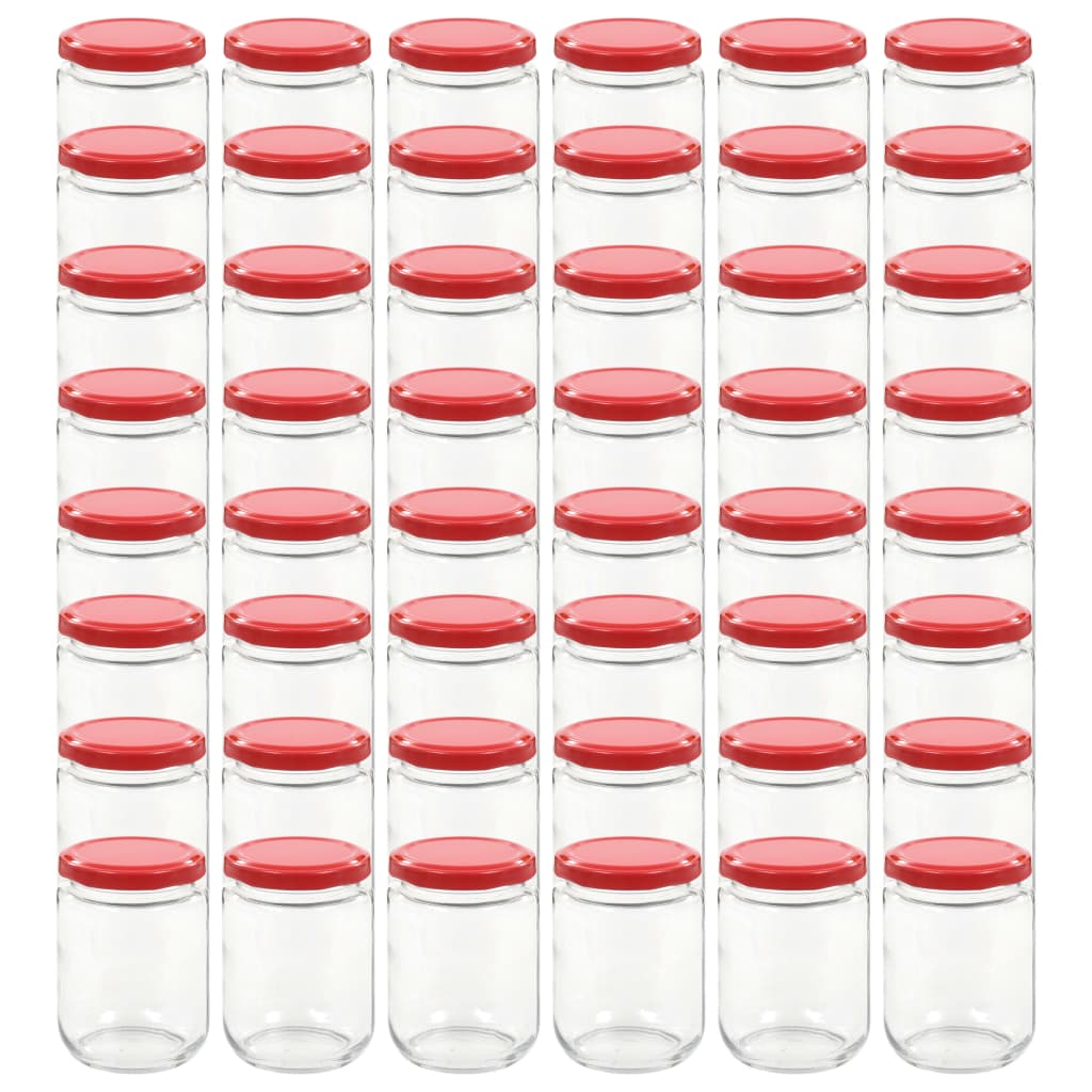 Vidaxl Jams Jars avec couvercles rouges 48 PCS 230 ml de verre