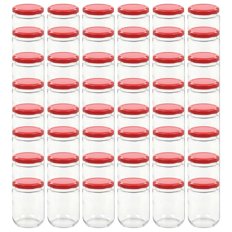 Vidaxl Jams Jars avec couvercles rouges 48 PCS 230 ml de verre