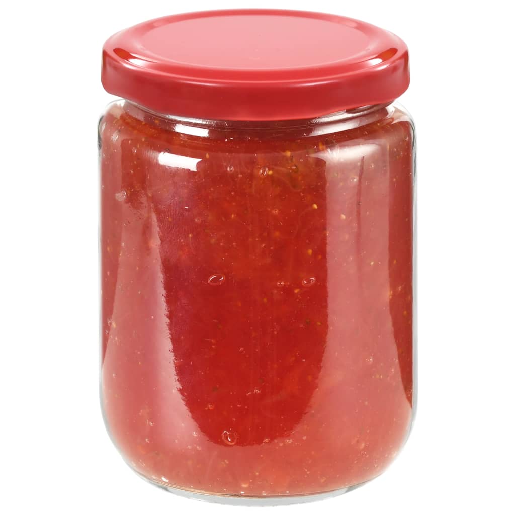 Vidaxl Jams Jars avec couvercles rouges 48 PCS 230 ml de verre
