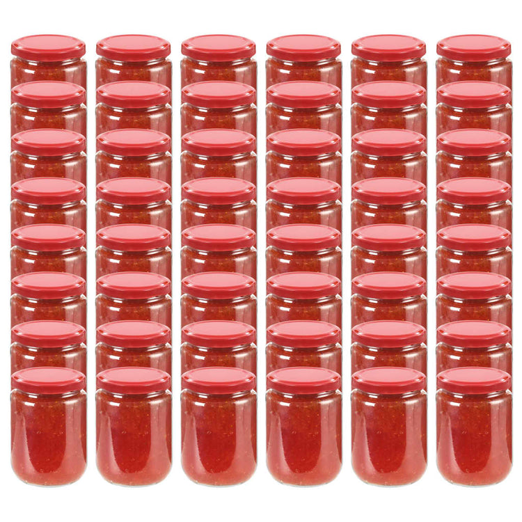Vidaxl Jams Jars avec couvercles rouges 48 PCS 230 ml de verre