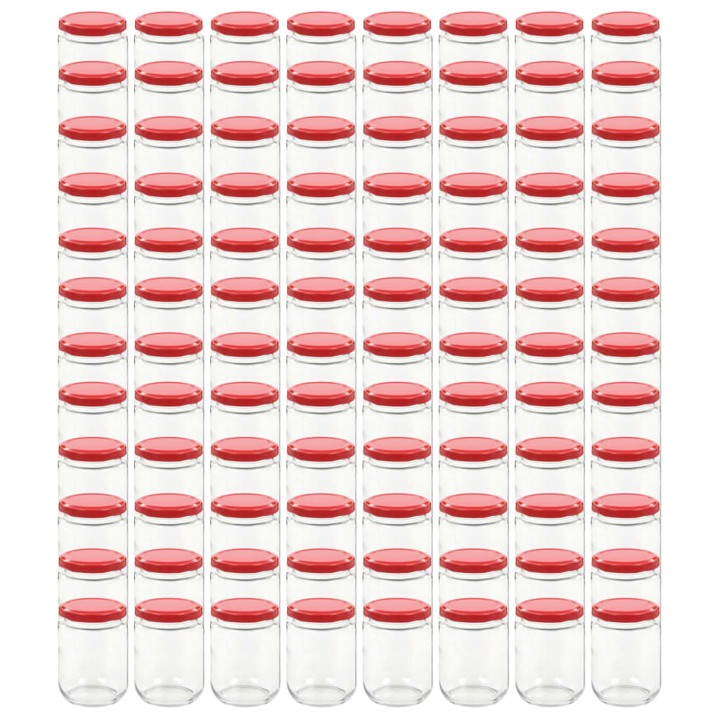 Vidaxl Jams Jars avec couvercles rouges 96 st 230 ml de verre