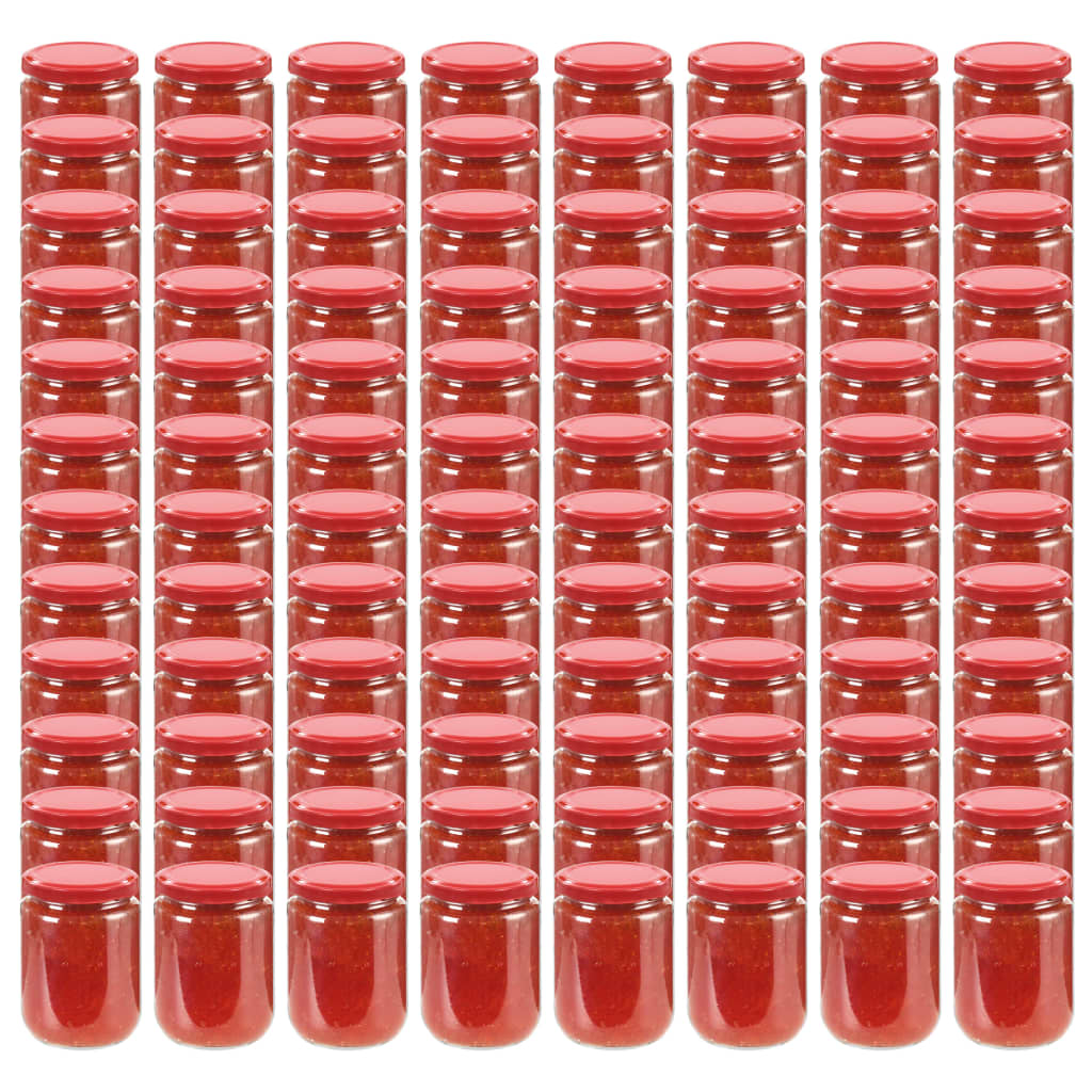 Vidaxl Jams Jars avec couvercles rouges 96 st 230 ml de verre