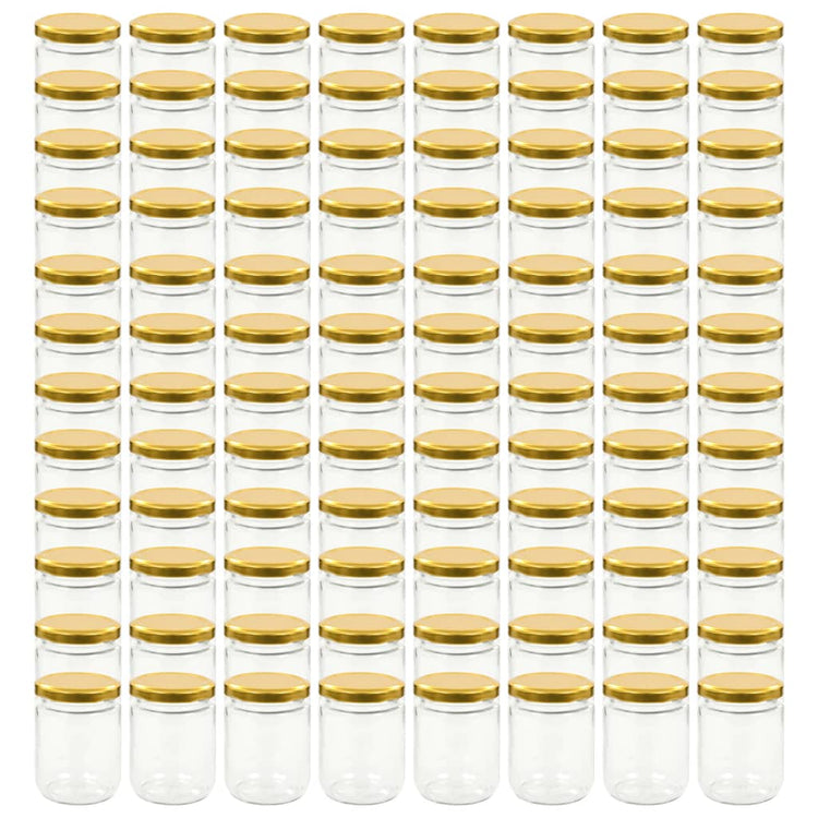 Vidaxl Jams Jars avec couvercles colorants en or 96 st 230 ml de verre